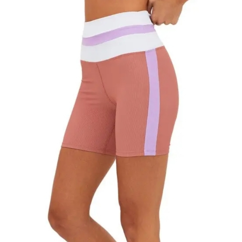 Beach Riot Samantha Rib Colorblock Bike‎ Shorts Size S - Picture 2 of 14